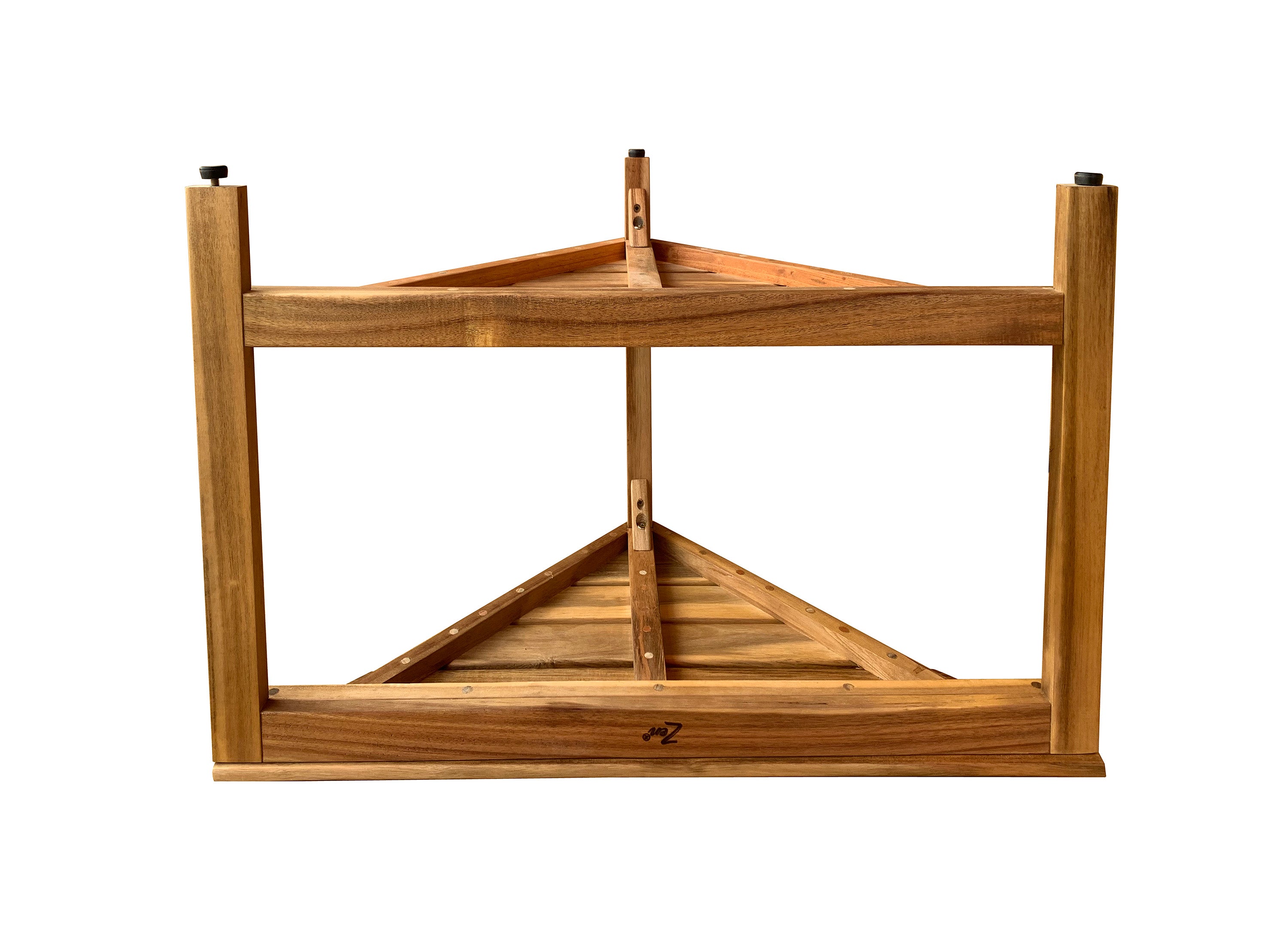 Zen® Acacia Wood 22” Compact Corner Shaving Stool with Shelf