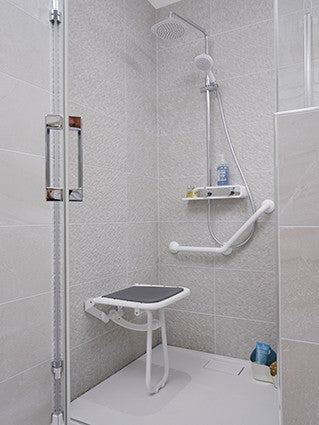 Comfortique wall mounted foldaway shower chair