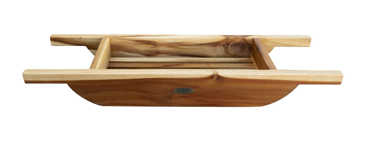 EcoDecors Eleganto - Juego de 8 accesorios de baño de madera de teca  totalmente montados en acabado natural