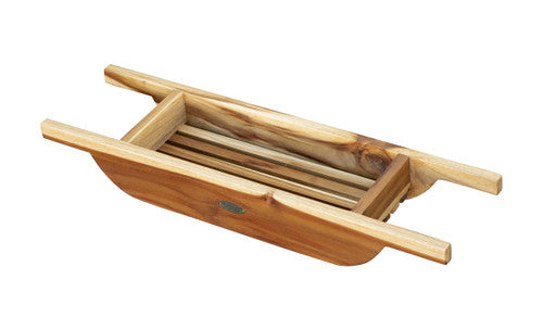 EcoDecors® Eleganto® 29" Teak Wood Bath Caddy in EarthyTeak Finish