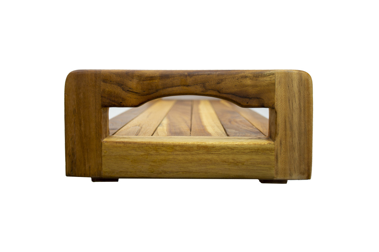 EcoDecors® Eleganto® 29" Teak Wood Bath Tray and Seat with LiftAide® Arms in EarthyTeak Finish