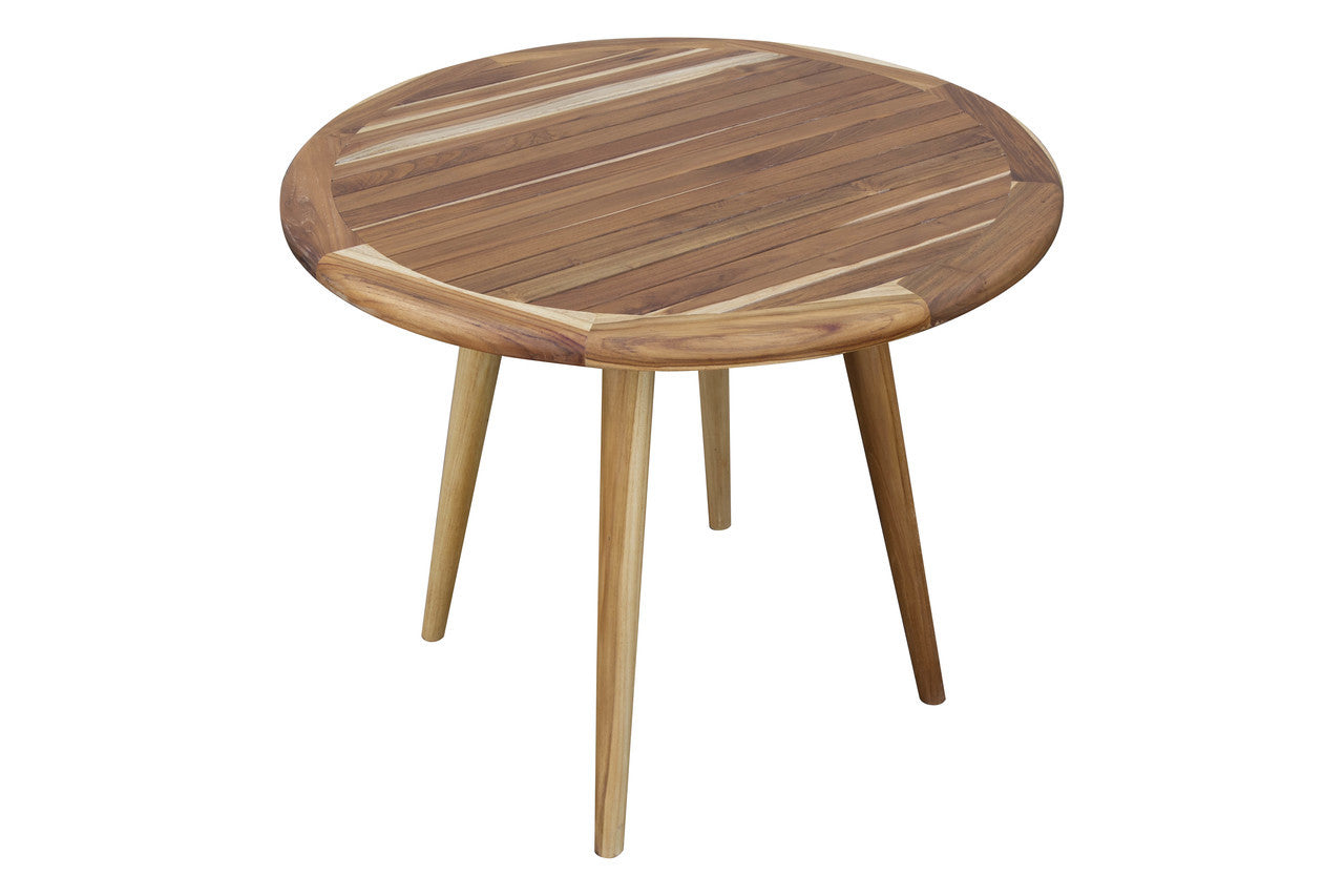 EcoDecors® Mid-Century Modern 36" Teak Wood Round Table in EarthyTeak Finish