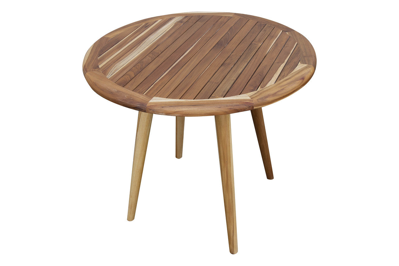 EcoDecors® Mid-Century Modern 36" Teak Wood Round Table in EarthyTeak Finish