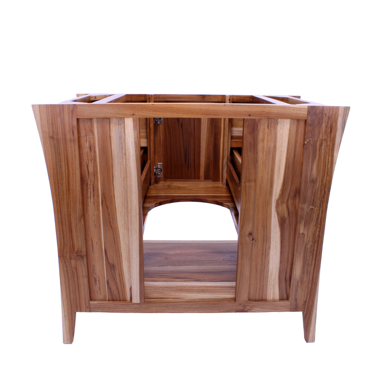 EcoDecors® Curvature® 36" Teak Wood Free Standing Bathroom Vanity in EarthyTeak® Finish