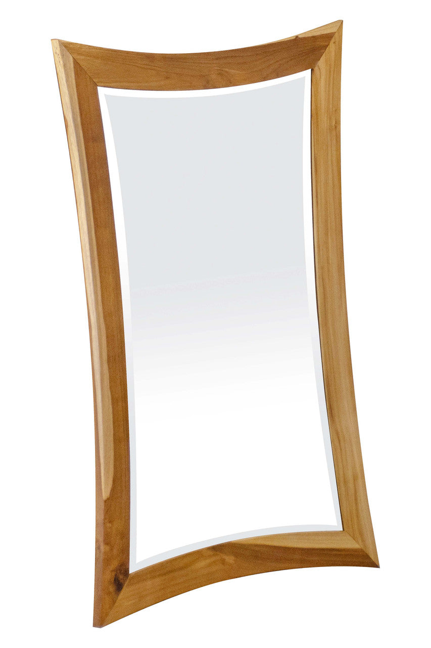 EcoDecors® Curvature® 24" x 35" Teak Wood Wall Mirror in EarthyTeak® Finish