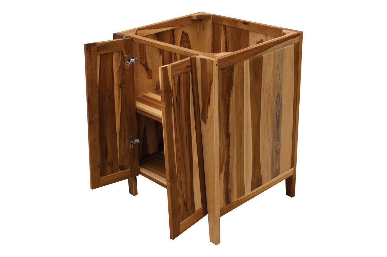 EcoDecors® Significado® 24" Teak Wood Free Standing Bathroom Vanity in EarthyTeak Finish