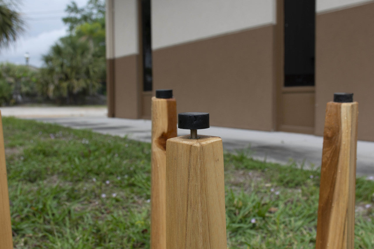 EcoDecors® SnazzyCorner® 18"H Teak Wood Corner Shower Bench in EarthyTeak Finish