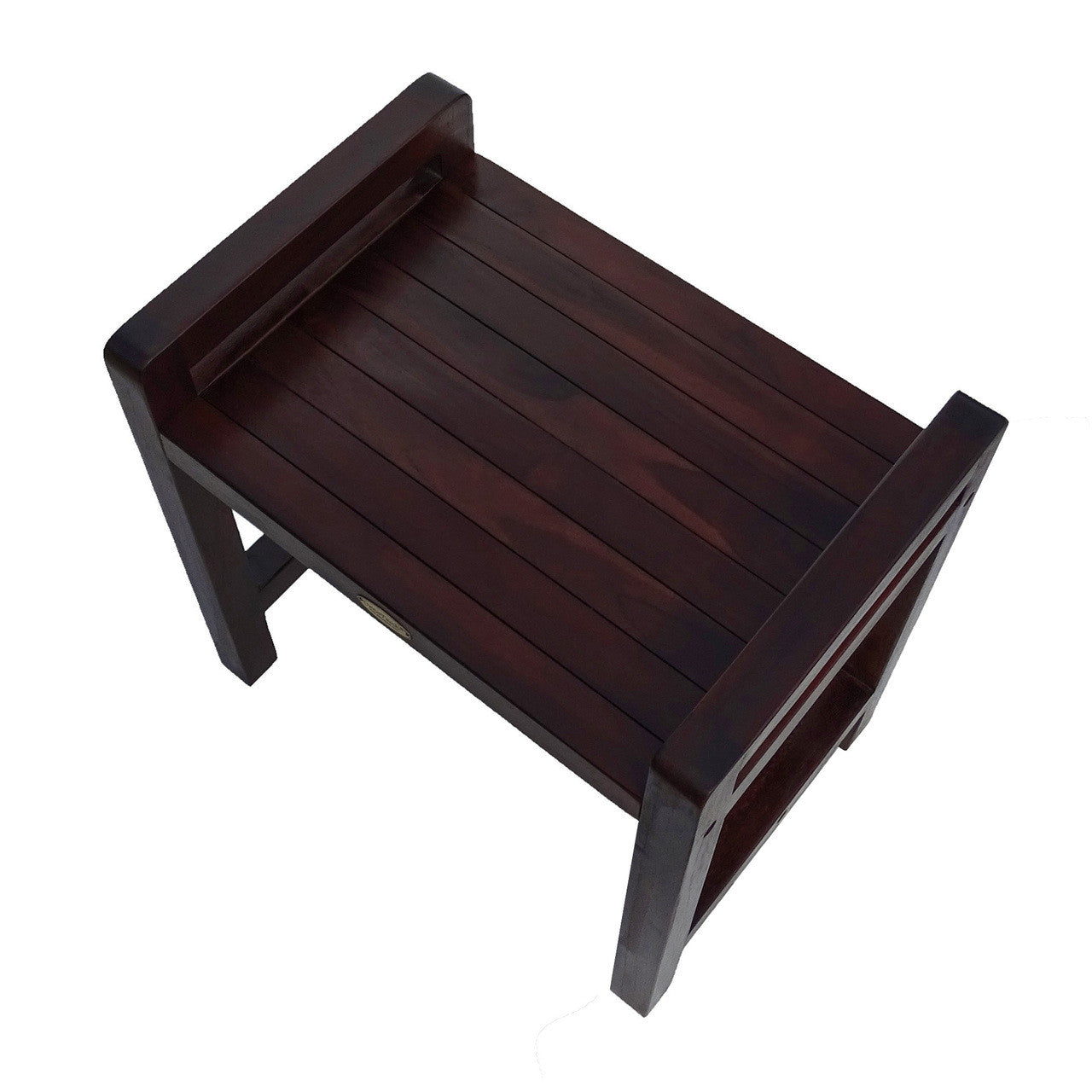 DecoTeak® Eleganto® 20" Teak Wood Shower Bench with LiftAide® Arms in Woodland Brown Finish