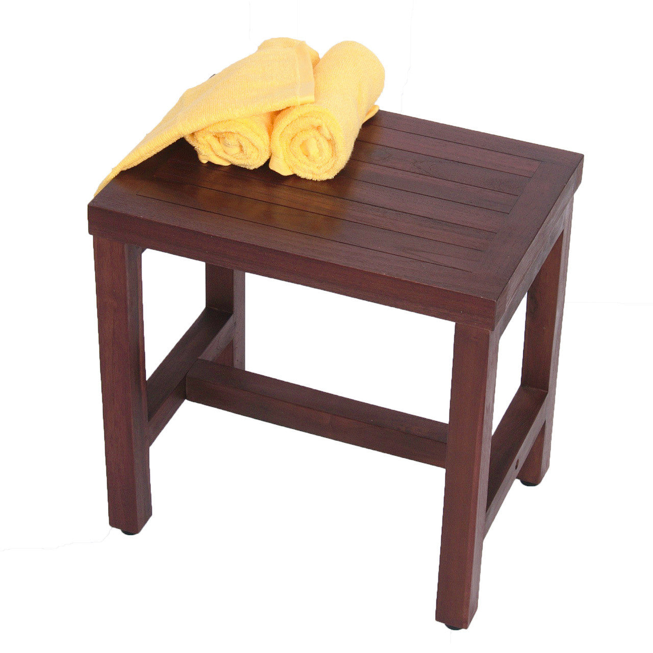 DecoTeak® Eleganto® 18" Teak Wood Shower Bench in Woodland Brown Finish
