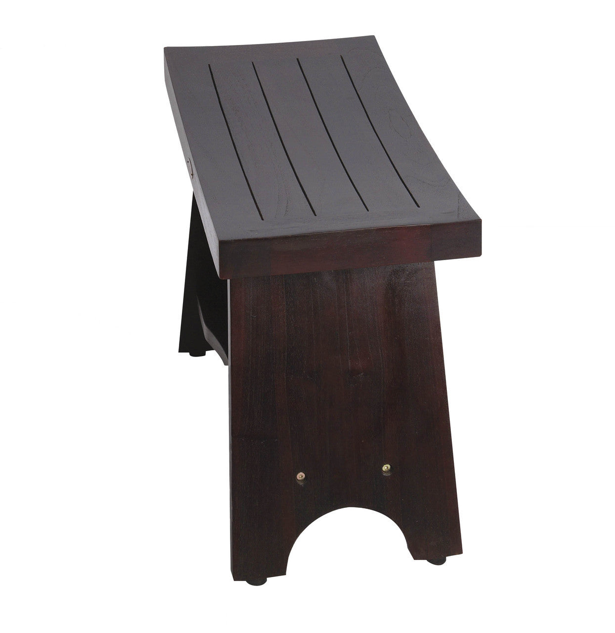 DecoTeak® Serenity® 24" Teak Wood Shower Bench with Shelf in Woodland Brown Finish