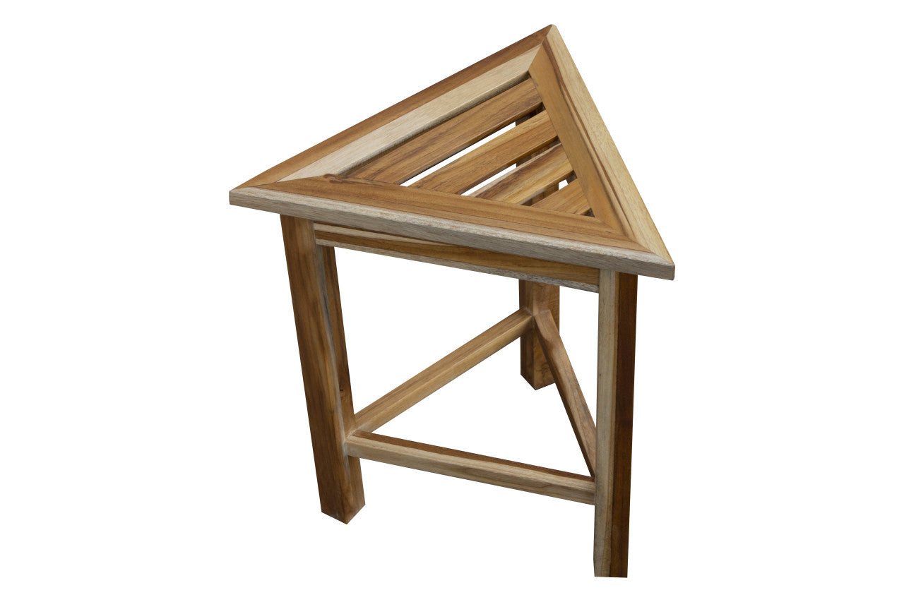 EcoDecors® FlexiTriangle® Teak Wood Triangular Modular Bench in EarthyTeak Finish