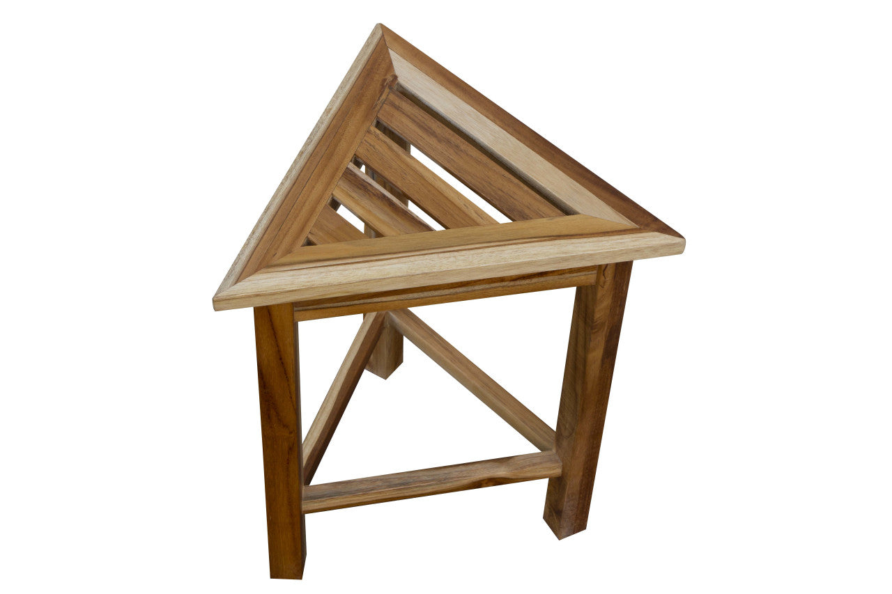 EcoDecors® FlexiTriangle® Teak Wood Triangular Modular Bench in EarthyTeak Finish