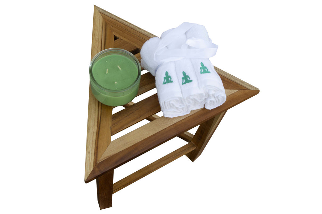 EcoDecors® FlexiTriangle® Teak Wood Triangular Modular Bench in Earthy