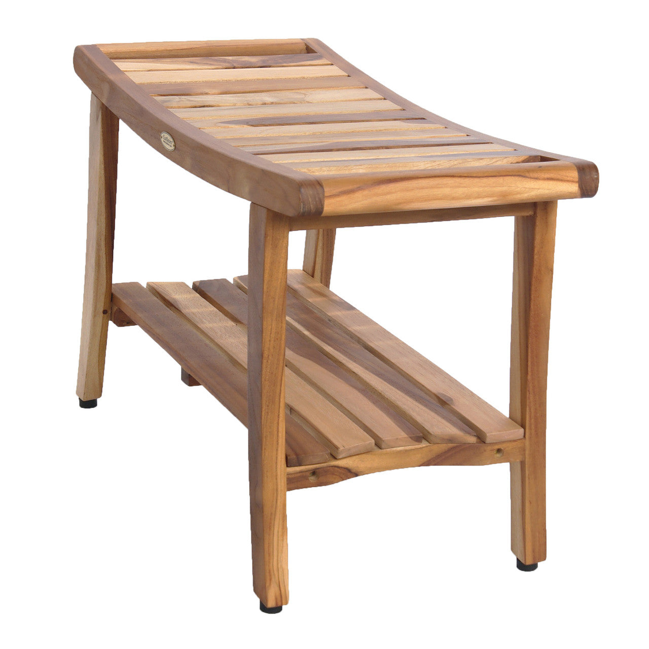 EcoDecors® Harmony® 30" Teak Wood Shower Bench with LiftAide® Arms in EarthyTeak Finish