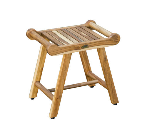 EcoDecors® Harmony® 20" Teak Wood Shower Bench with LiftAide® Arms in EarthyTeak Finish
