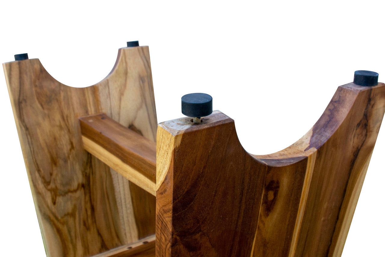 EcoDecors® Serenity® 24" Teak Wood Shower Bench in EarthyTeak Finish