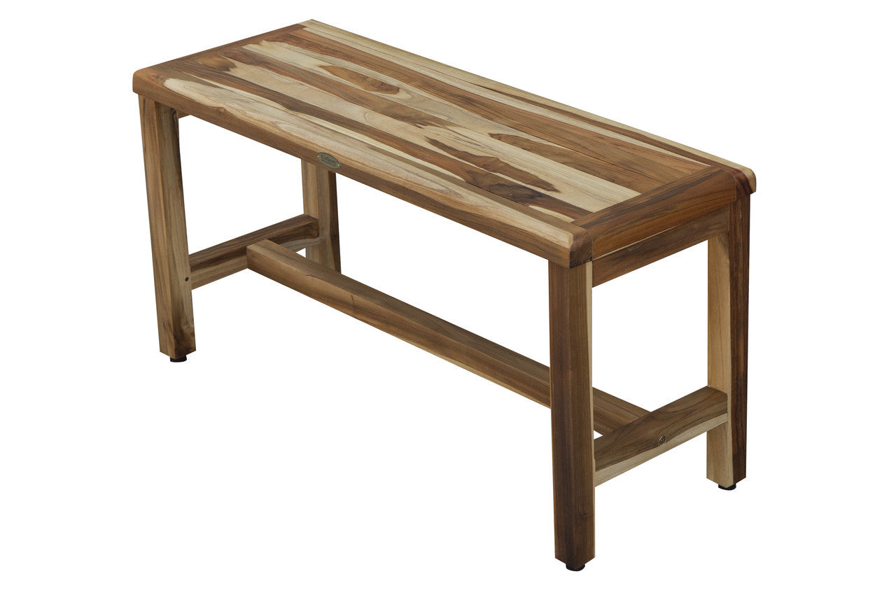 EcoDecors® Eleganto® 35" Teak Wood Shower Bench in EarthyTeak Finish