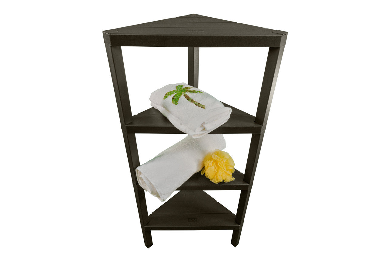 Tatay Lombok 39in Tall FlexiCorner ShowerShelf TT1703 in a Brown Finish