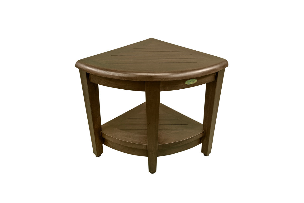 Oasis Teak Corner Shower Chair Stool Bench 23 inch Extended Height