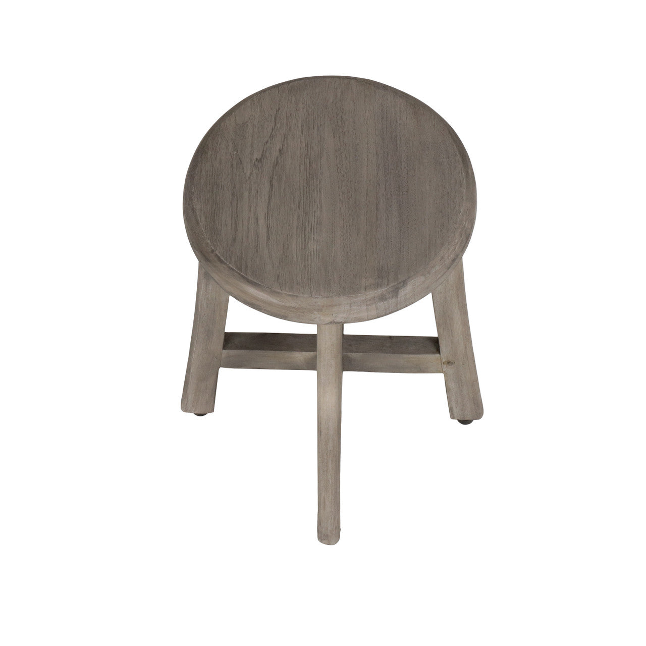DecoTeak® Shoji® 18" Teak Wood Shower Stool with 12" Round Seat in Antique Gray Finish