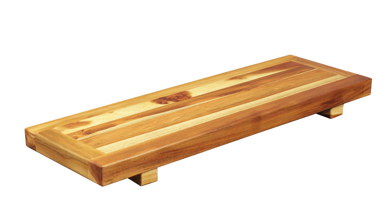 EcoDecors® Eleganto® 29" Teak Wood Bath Tray and Seat in EarthyTeak Finish