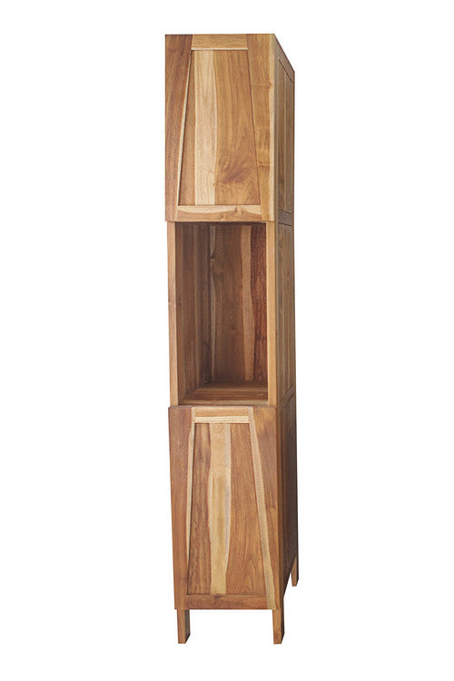 EcoDecors® Significado® 79" Teak Wood Free Standing Linen Tower in EarthyTeak Finish