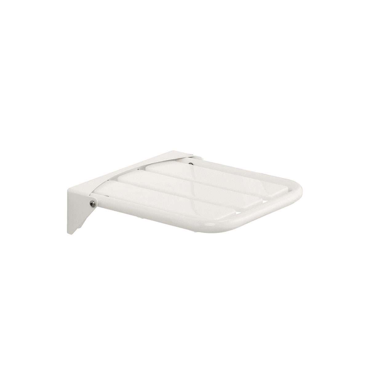 ADA Compliant White Wall Mount Folding Shower Seat, Stainless Steel Bath Chair 1