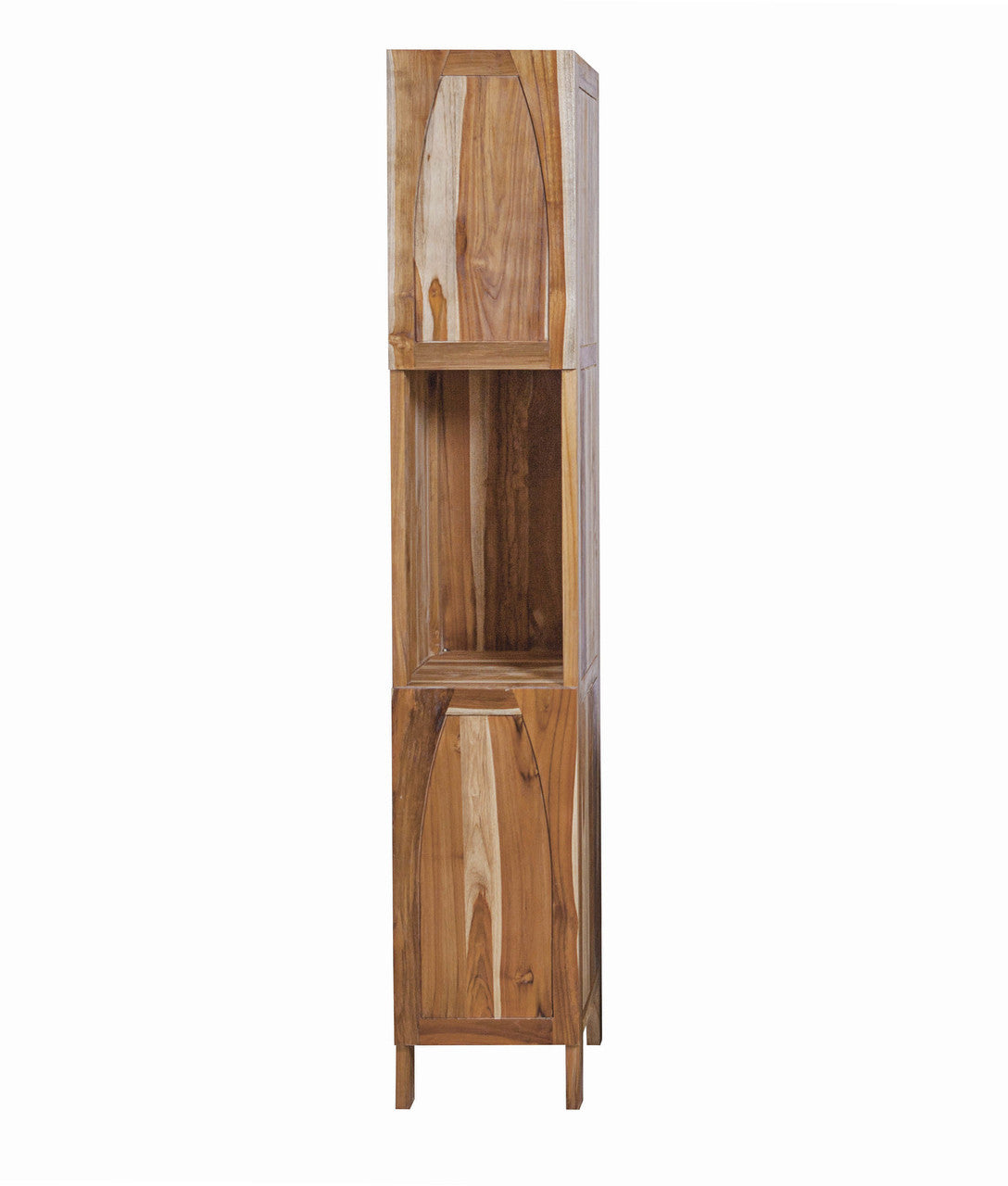 EcoDecors® Tranquility® 79" Teak Wood Free Standing Linen Tower in EarthyTeak Finish