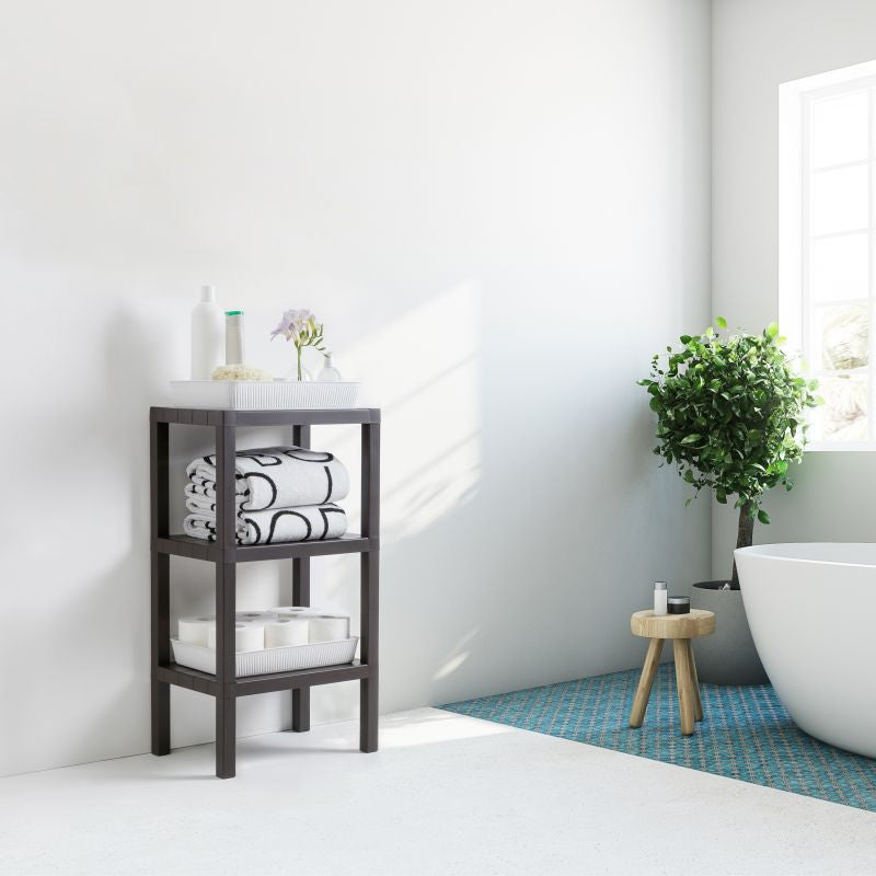 Tatay Plasticality 29in Tall ShowerShelf TT1706 in a Brown Finish