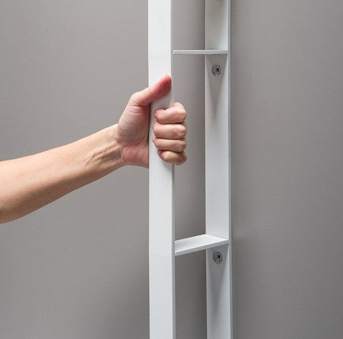 White Fuzion™ Combo Vertical Shelf with Grab Bar