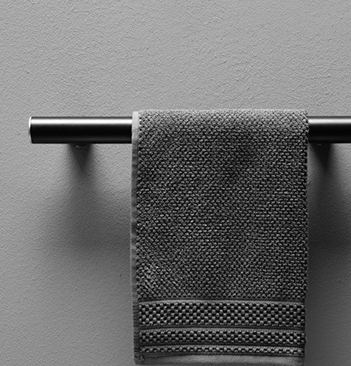 15.7" Eleganto Matte Black ADA Compliant Designer Grab Bars Towel Rack