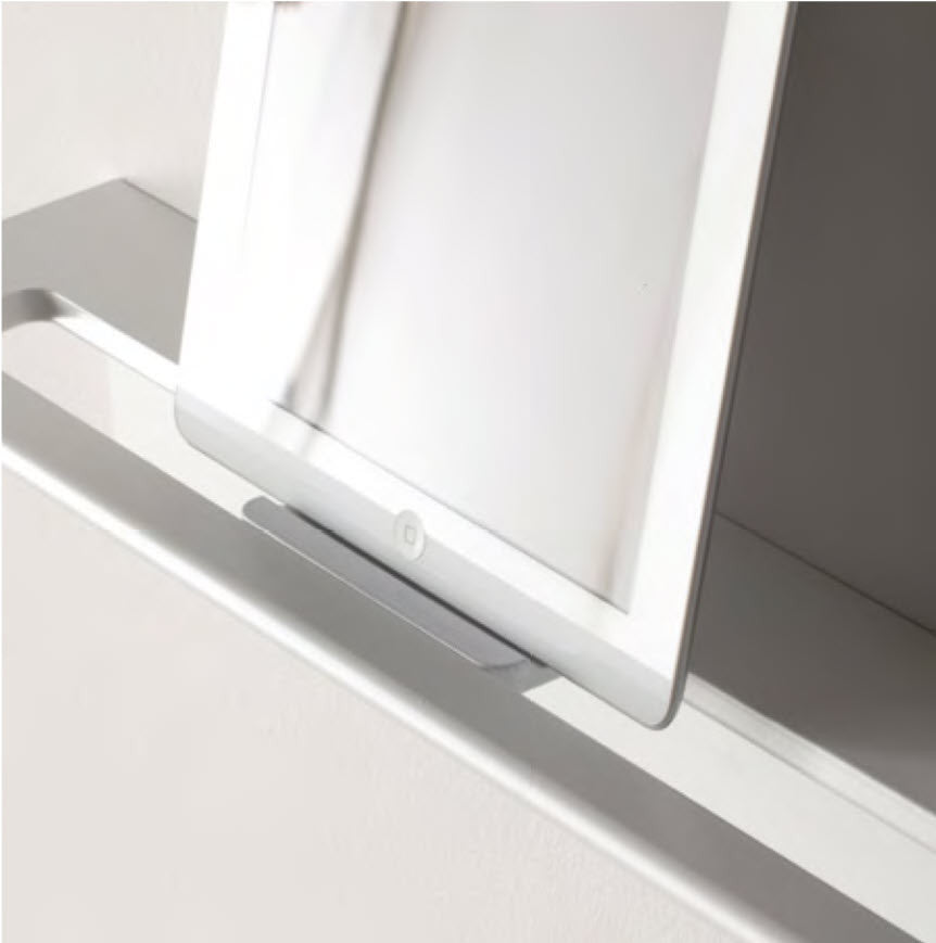 Duality™ White Slim Line Hybrid™ Floating Shelf With Towel Holder & Grab Bar