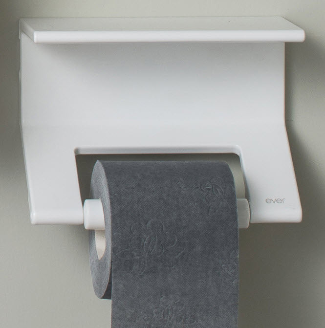 Duality™ White Hybrid™ Toilet Roll Holder with Shelf