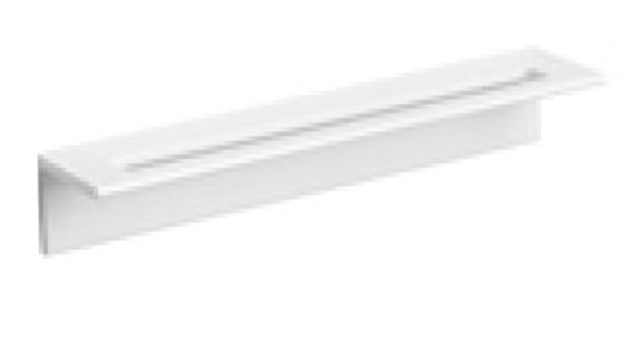 Duality™ White Slim Line Hybrid™ Floating Shelf With Towel Holder & Grab Bar